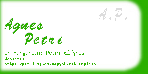 agnes petri business card